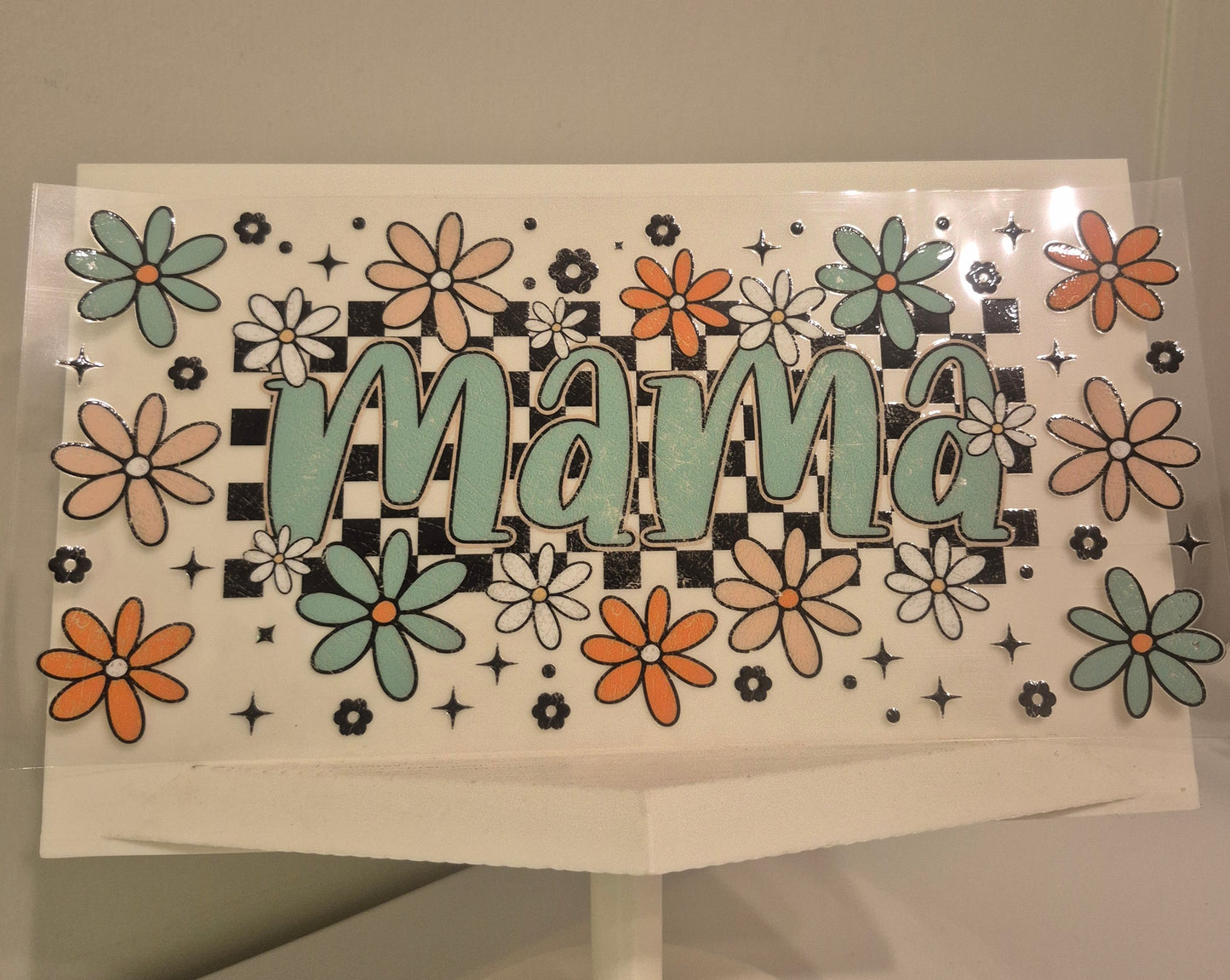 Mama checkered turquoise