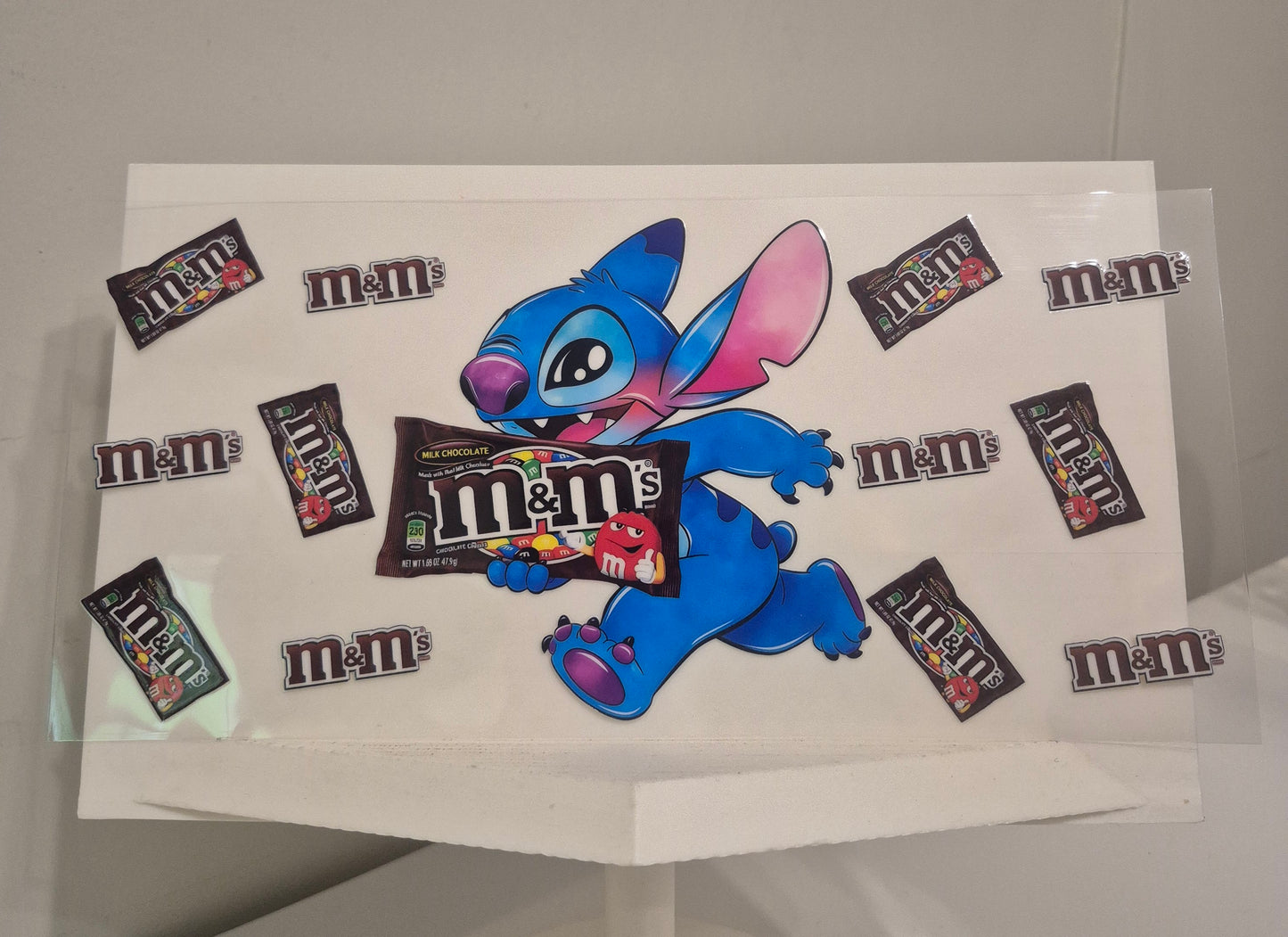 Blue alien and m&ms